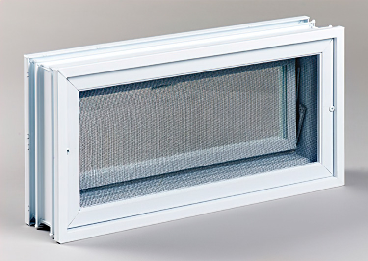 Ventilator glass block accessory exterior view